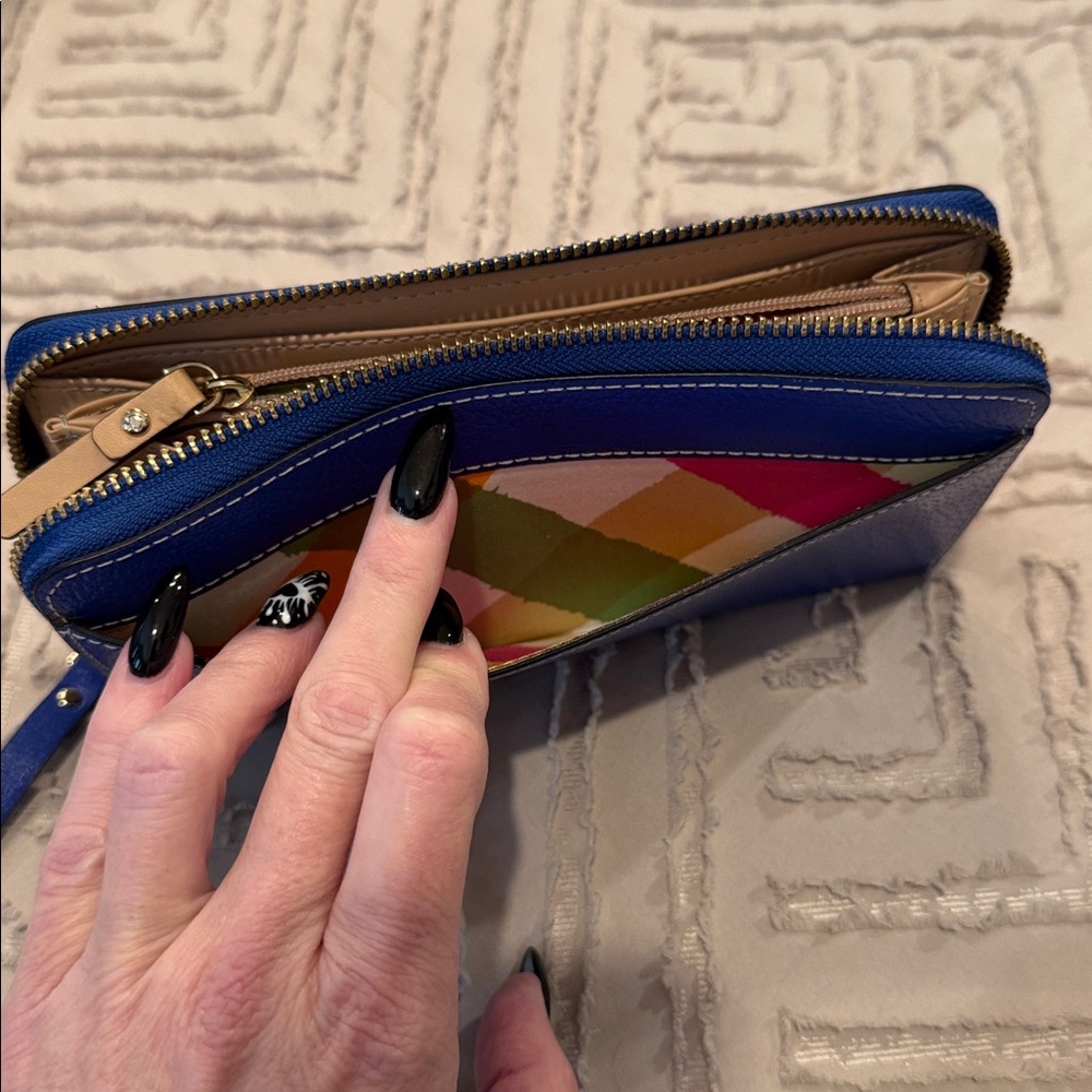 KATE SPADE NEW YORK Royal Blue Large Zip Wallet - Picture 7 of 15